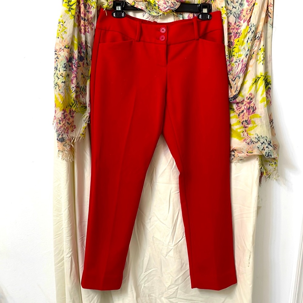The Limited red straight leg pants
